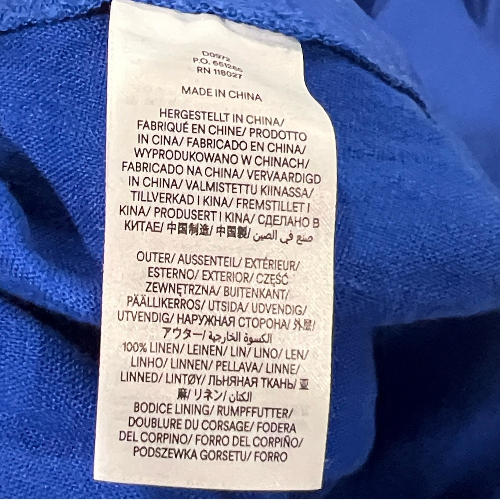 Boden royal blue Carla linen wide leg sleeveless jumpsuit size 10P - Picture 8 of 9